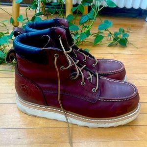Red Wing Irish setter moc toe boots